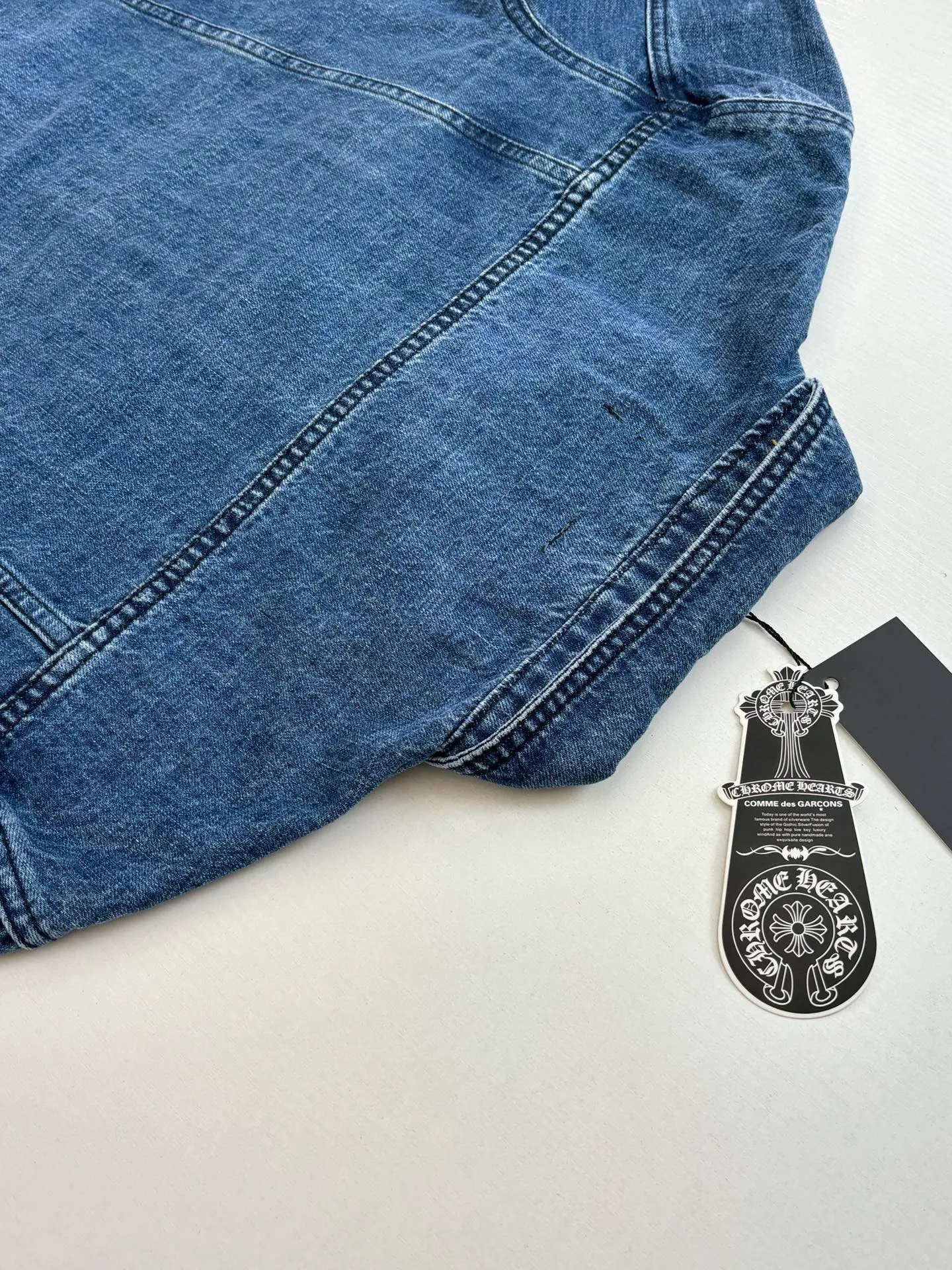 P540 Chrome Heart*/Chrome Heart Ch plain washed denim denim jacket jacket Size: S/M/L/XL